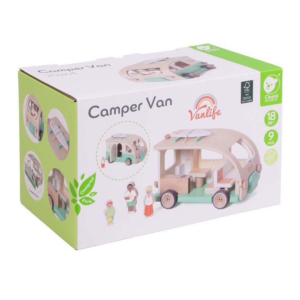 Classic World Holzcamper mit Zubehör – 9-tlg.