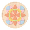 Klassisches Welt-Mandala-Puzzle aus Holz mit Blume