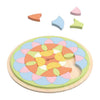 Klassisches Welt-Mandala-Puzzle aus Holz mit Blume