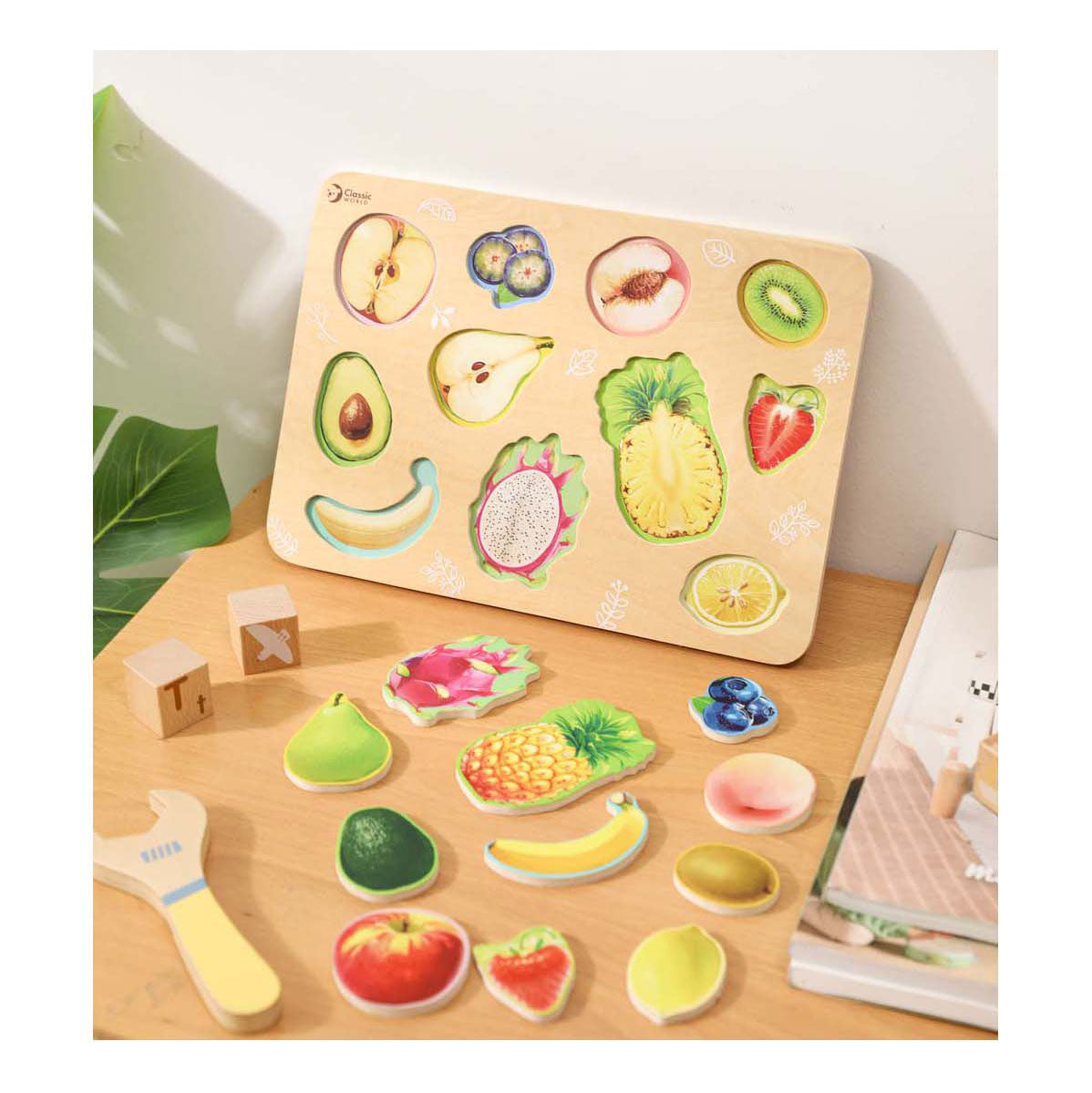 Classic World Holzpuzzle Obst – 11 Teile.