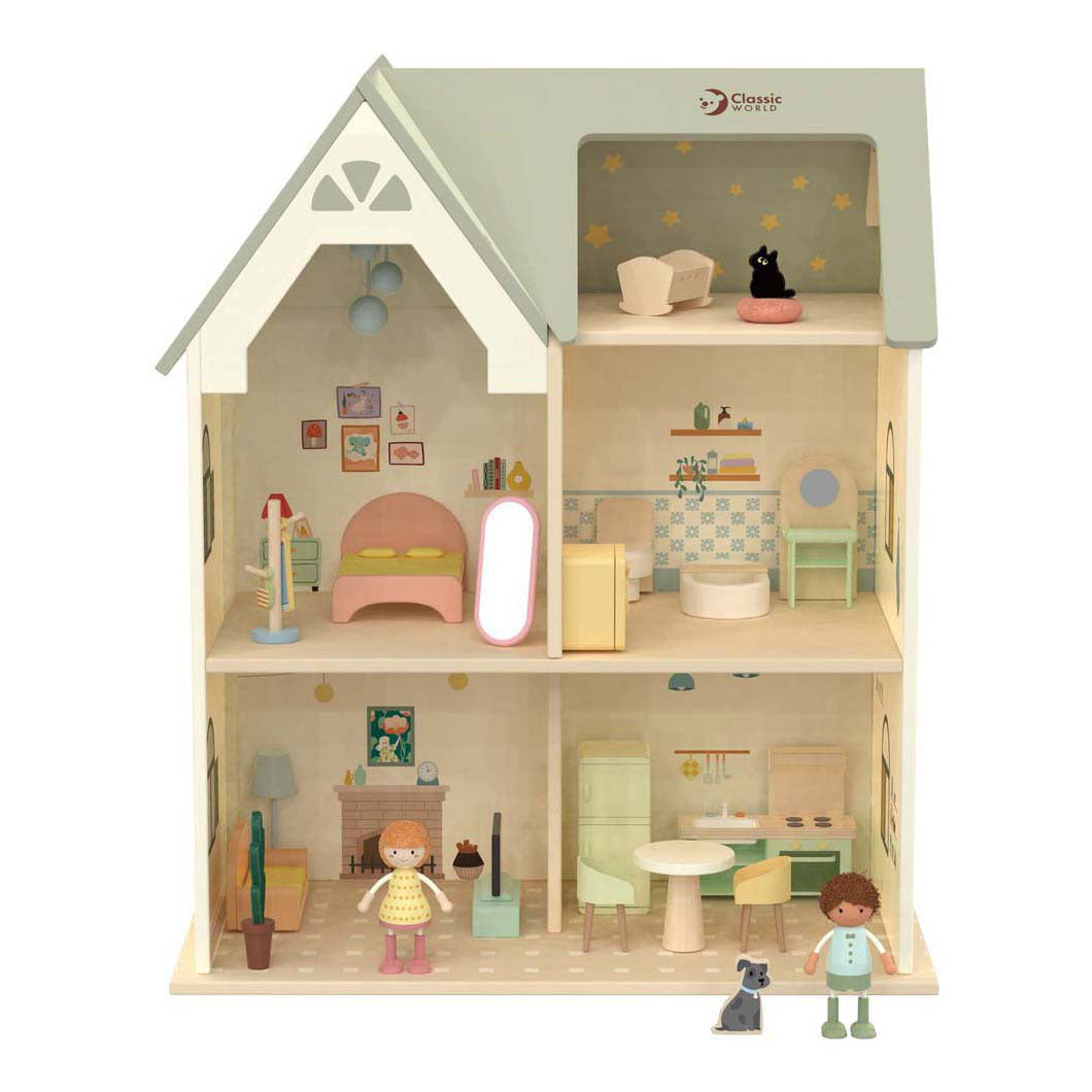 Klassisches Puppenhaus aus Holz