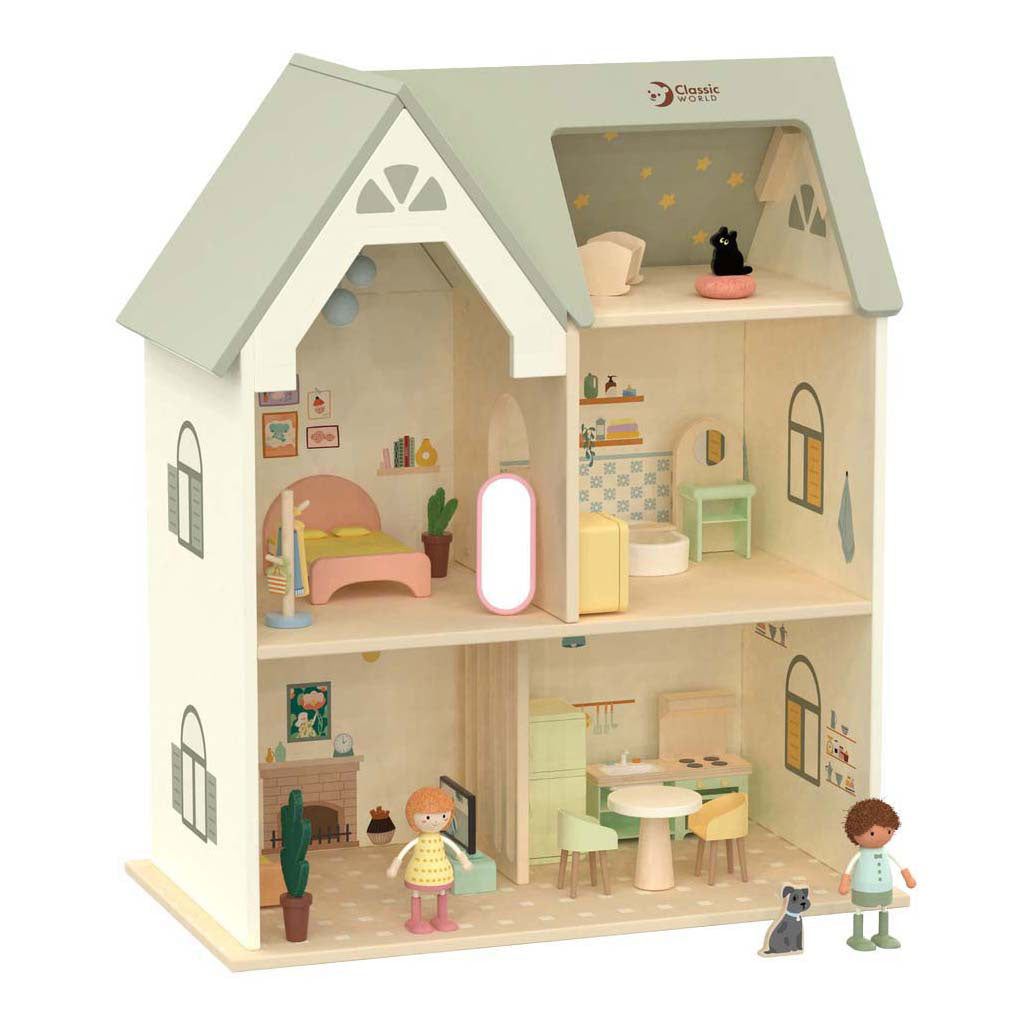 Klassisches Puppenhaus aus Holz