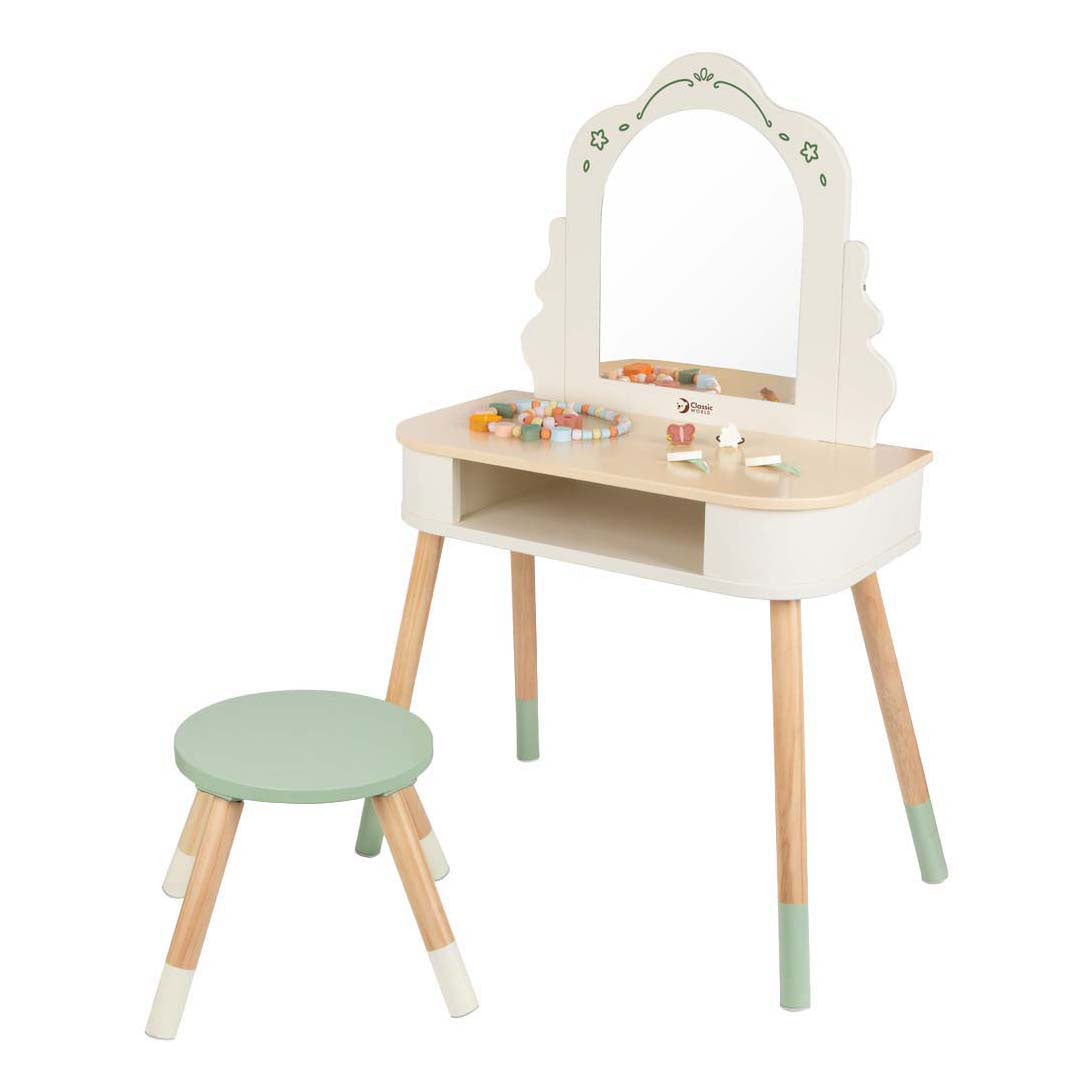 Classic World Schminktisch aus Holz mit Hocker – inklusive Zubehör