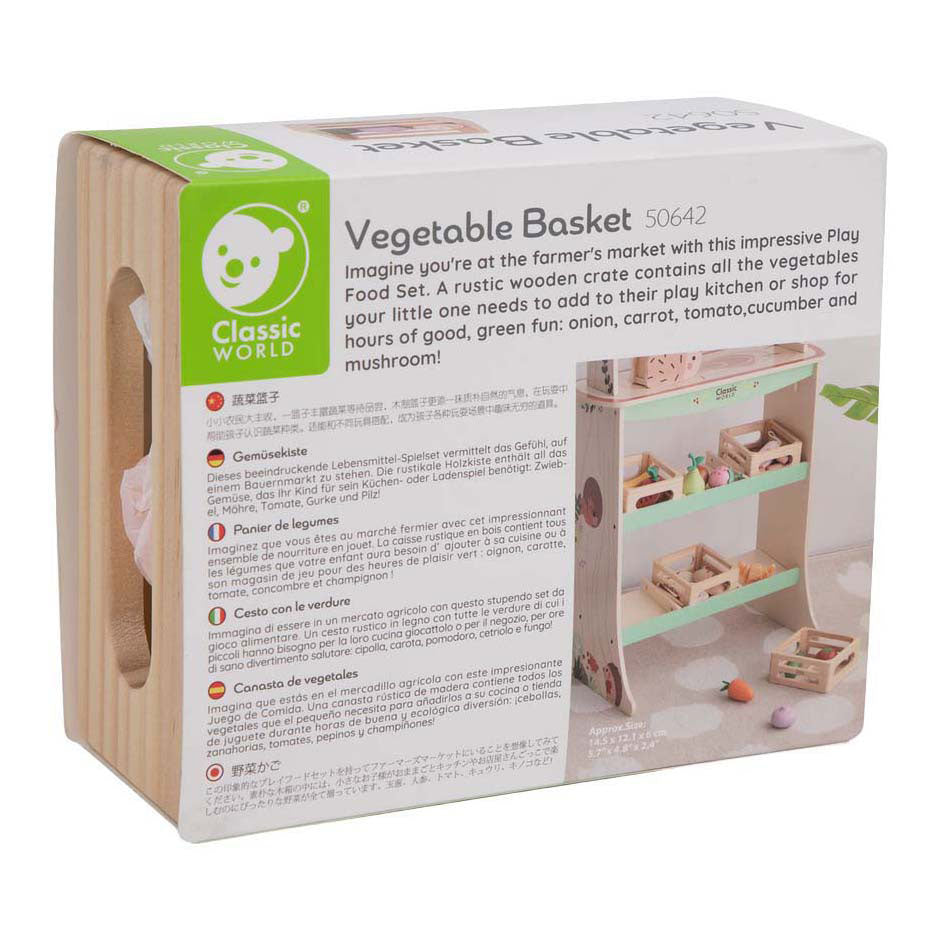 Klassische Holzkiste mit Gemüse