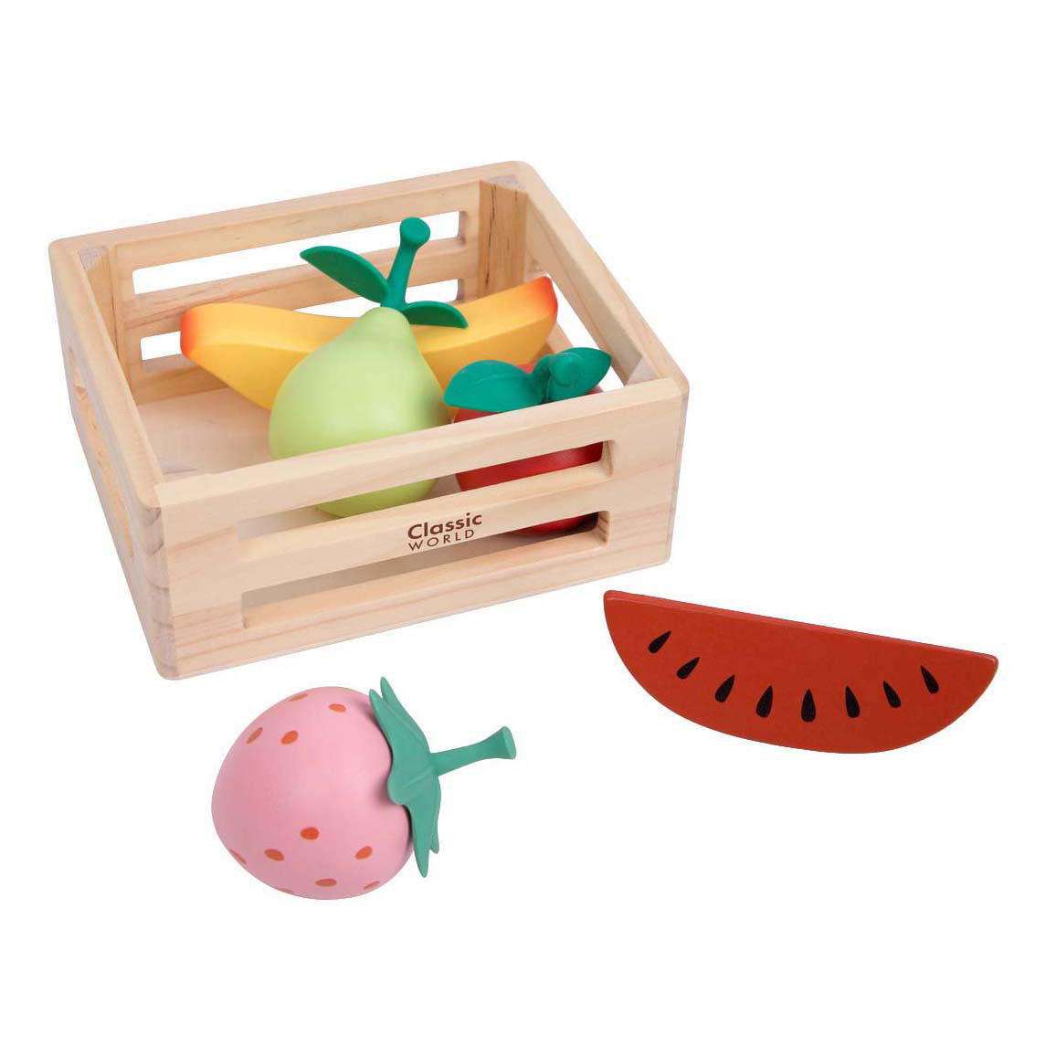 Klassische Holzkiste mit Obst