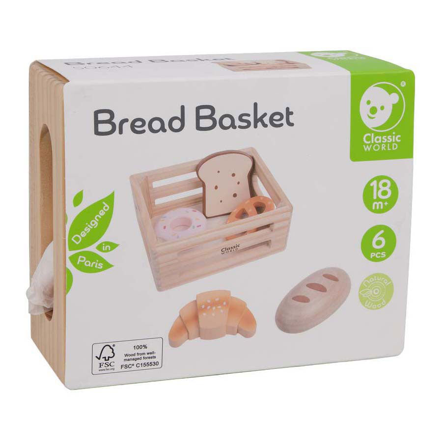 Klassische Holzkiste mit Brot
