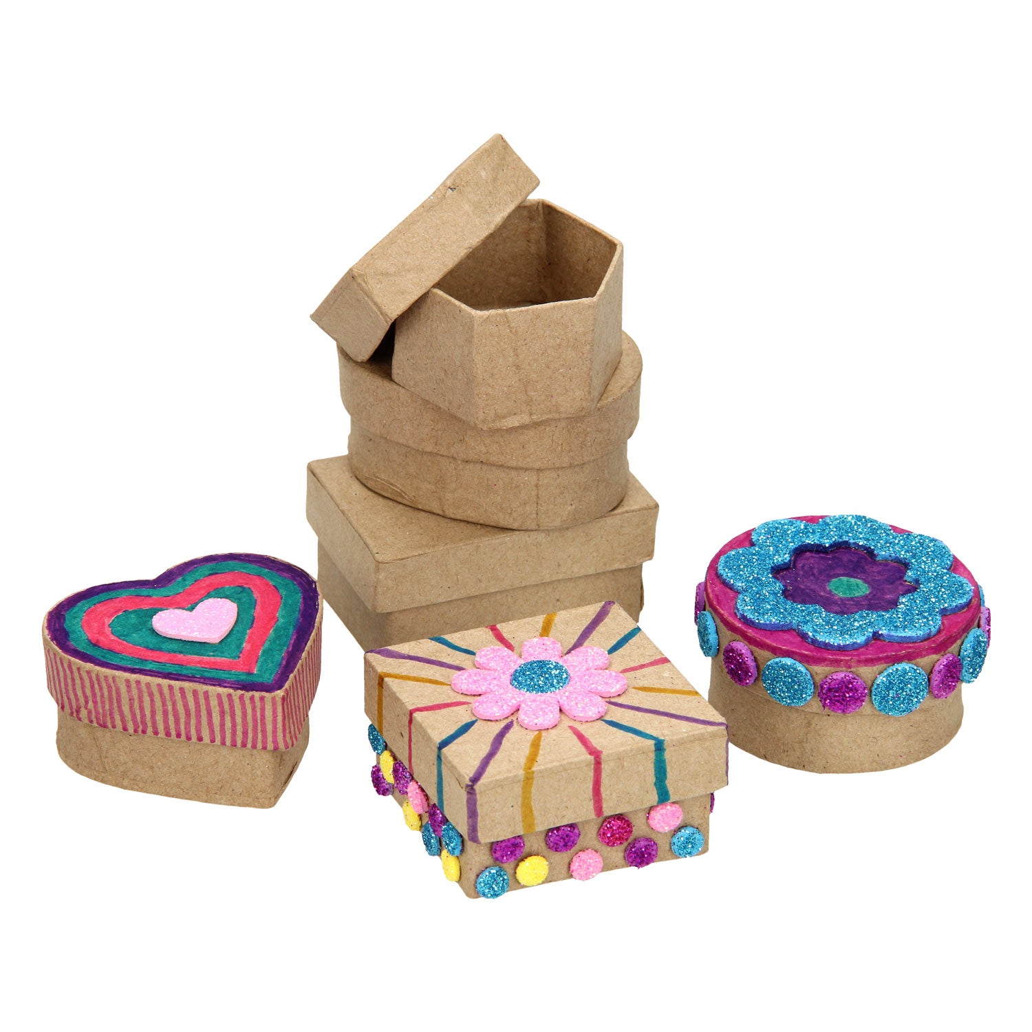 Aufbewahrungsboxen Paper-Maché Klein, 6st.