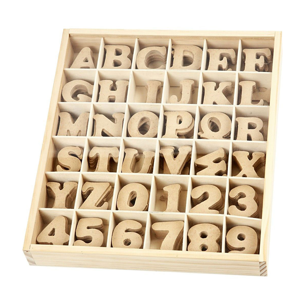 Buchstaben Nummern - MDF, 288st.