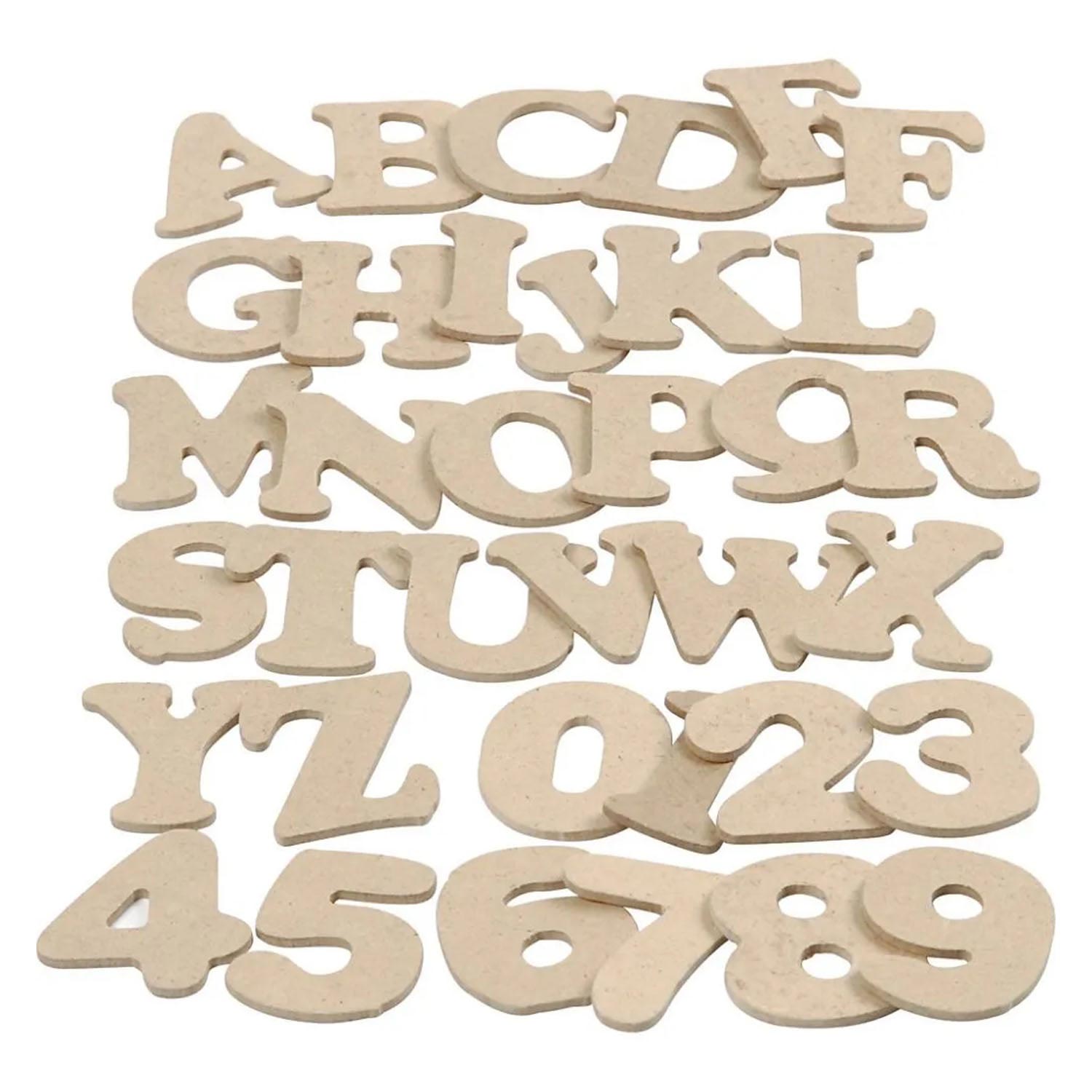 Buchstaben Nummern - MDF, 288st.