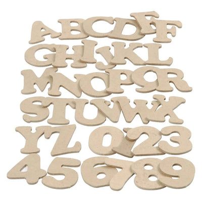 Buchstaben Nummern - MDF, 288st.