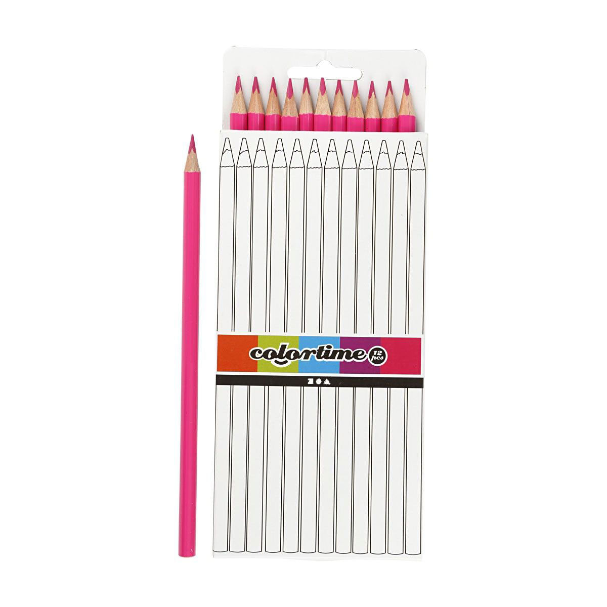 Dreiecksfarbene Stifte - Pink, 12st.