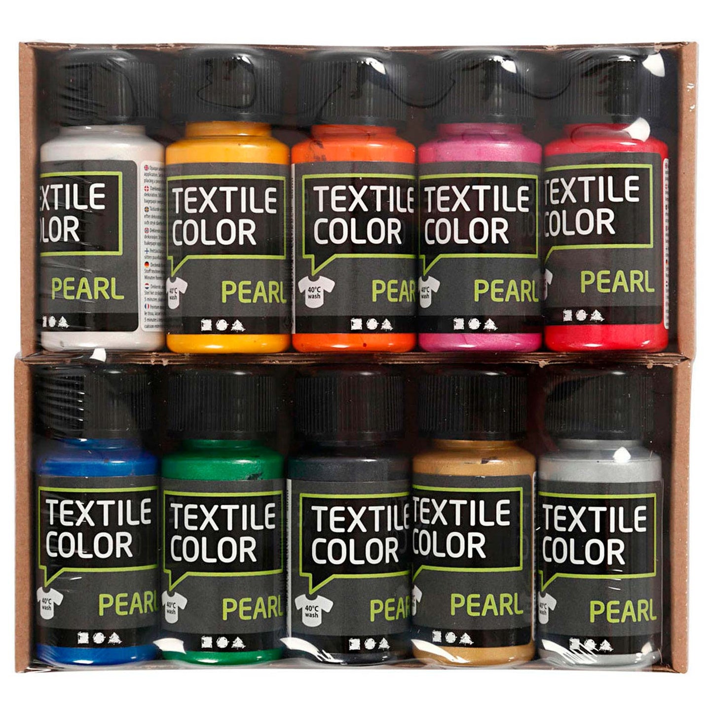 Textilfarbe verschiedene Farben, 10x50ml.