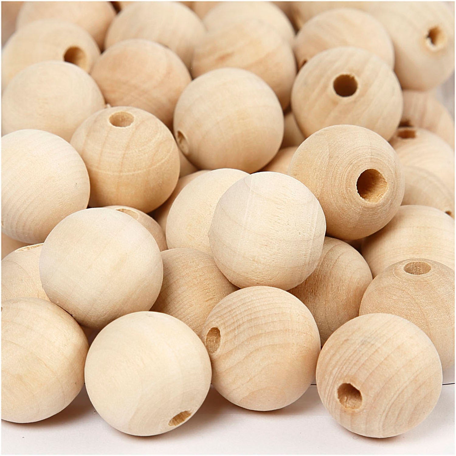 Holzperlen, Ø 2cm, 200Stück.