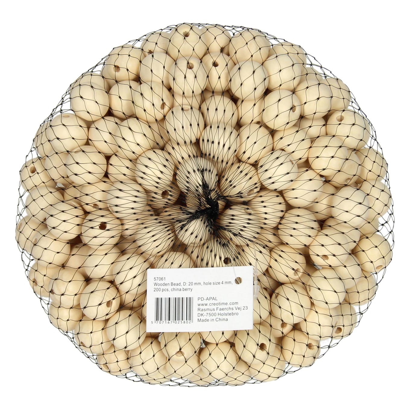 Holzperlen, Ø 2cm, 200Stück.