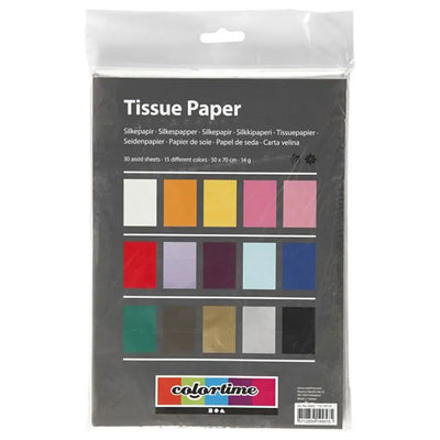 Gewebepapier gefärbt, 30.