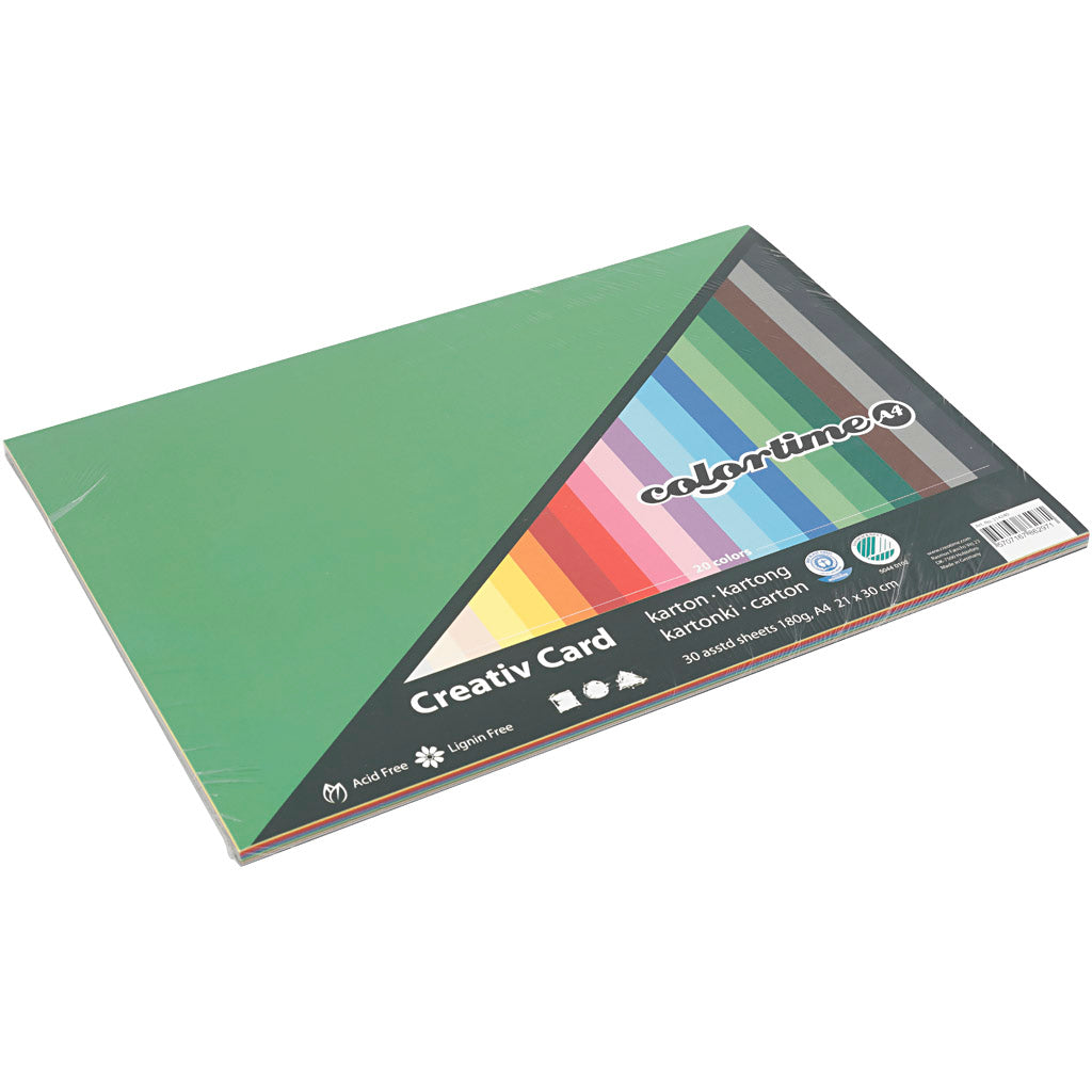 Creativ Company Colored Pardboard A4, 30 Blätter