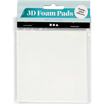 Creativ Company 3D Foam Pads Weiß 5x5x2mm, 2 Blätter