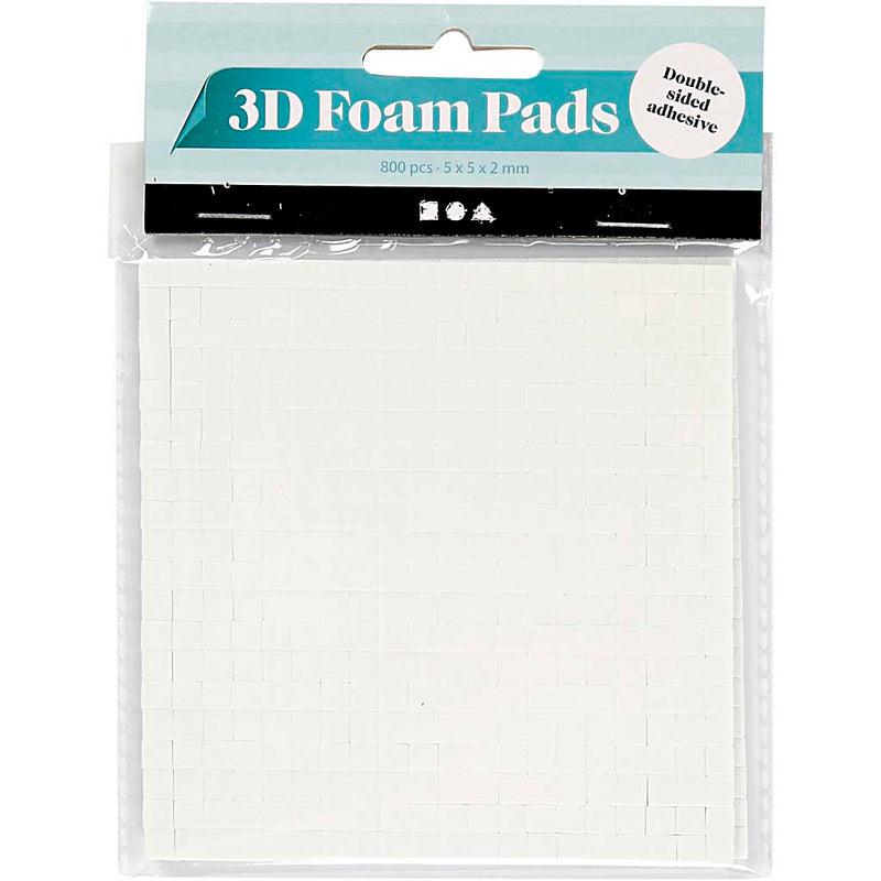 Creativ Company 3D Foam Pads Weiß 5x5x2mm, 2 Blätter