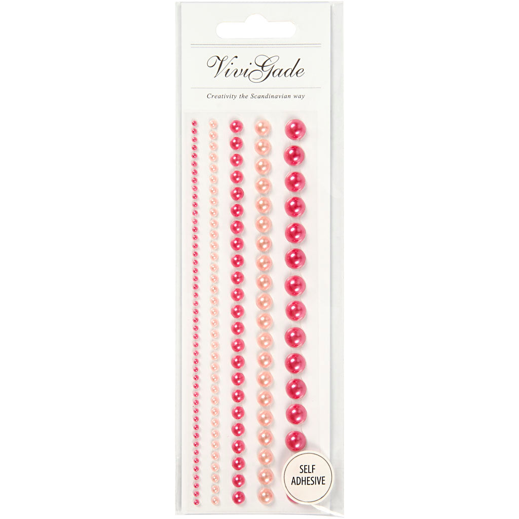 Halbpaste Perlen Pink 2-8mm, 140.