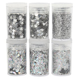 Kreativfirma Glitzer und Pailletten Silver, 6x5gr - afbeelding 1