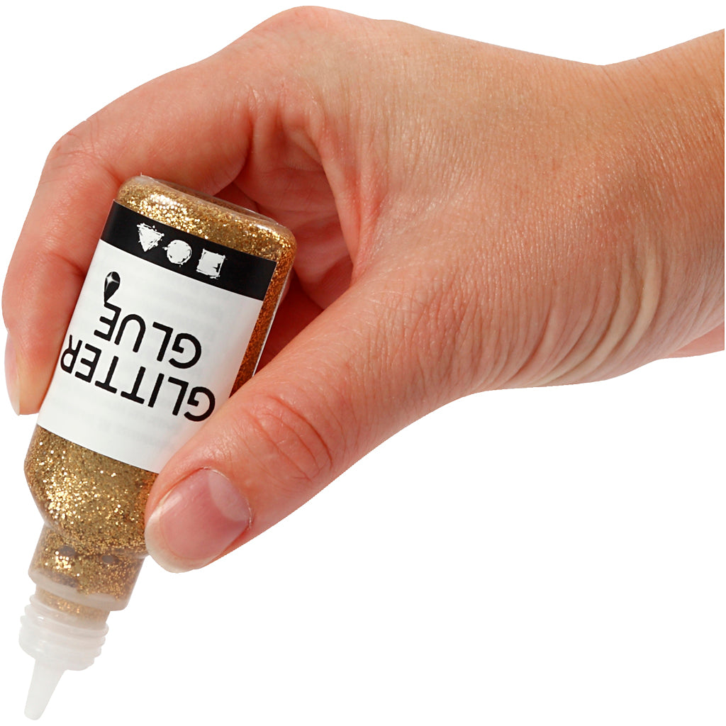 Kreativfirma Glitter Kleber Gold, 25ml