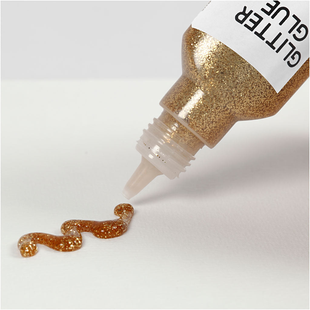 Kreativfirma Glitter Kleber Gold, 25ml