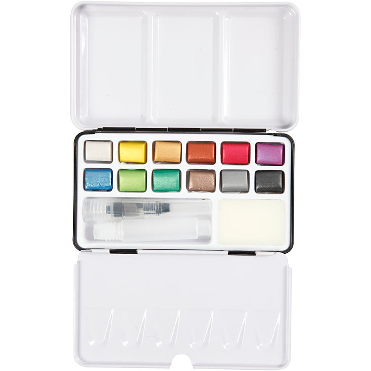 Kunst Aqua Aquarel Farbe Metallic, 12 Farben