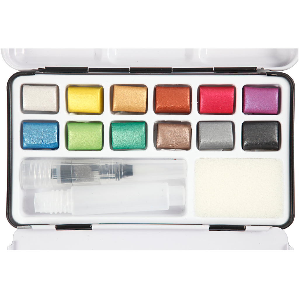 Kunst Aqua Aquarel Farbe Metallic, 12 Farben