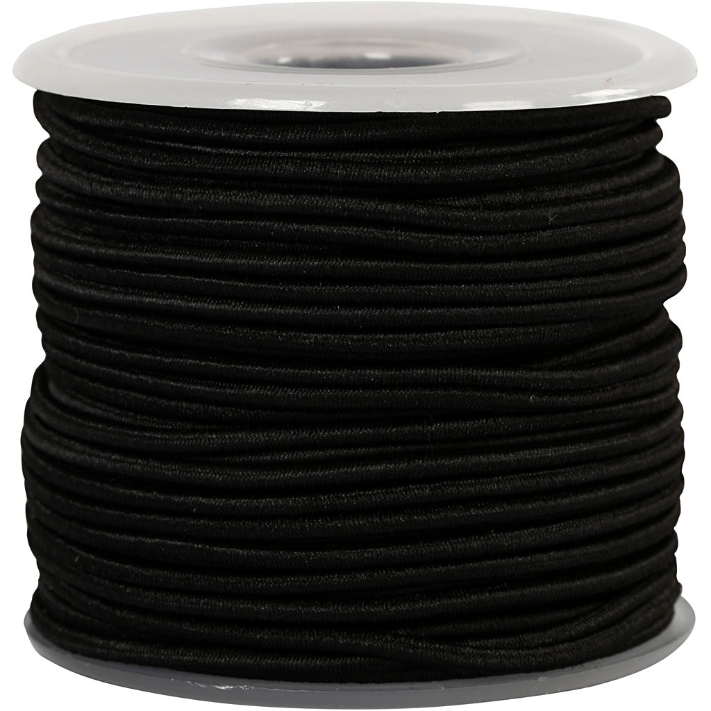 Elastische Dicke 2mm schwarz, 25m