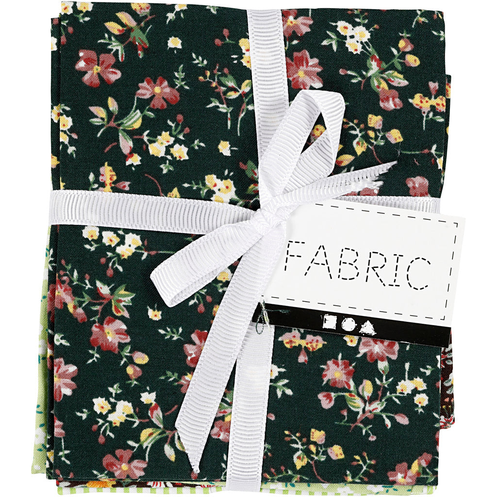 Patchwork Fabric Green 45x55 cm, 4st.