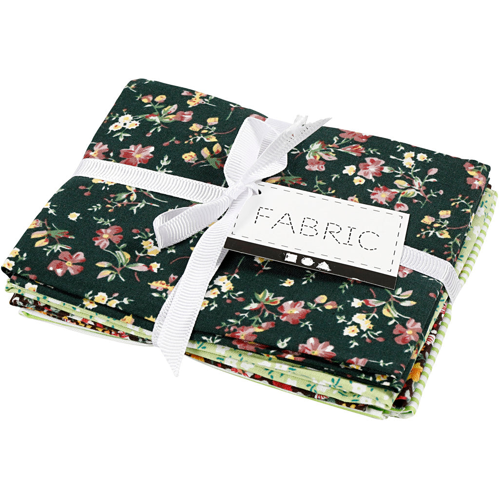 Patchwork Fabric Green 45x55 cm, 4st.