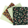 Patchwork Fabric Green 45x55 cm, 4st.