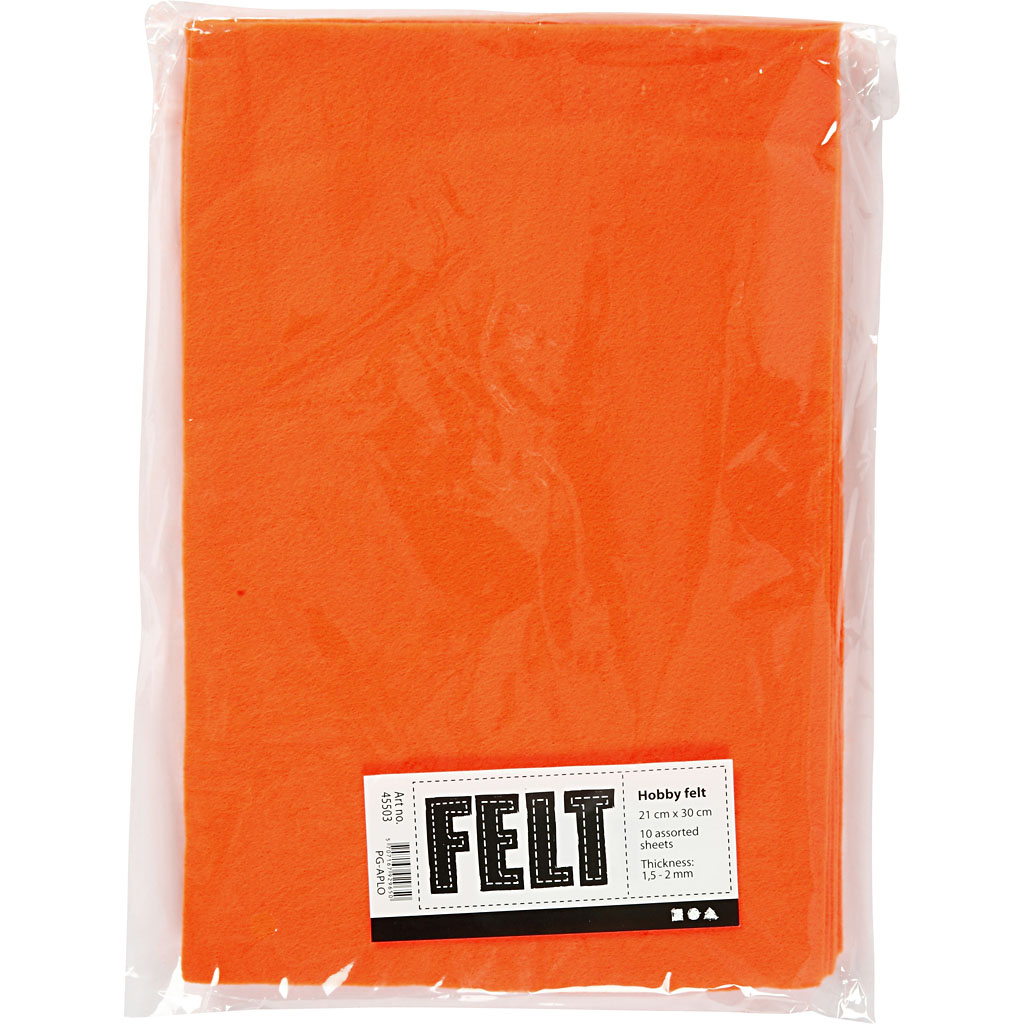 Hobby fühlte orange A4, 10 Blätter