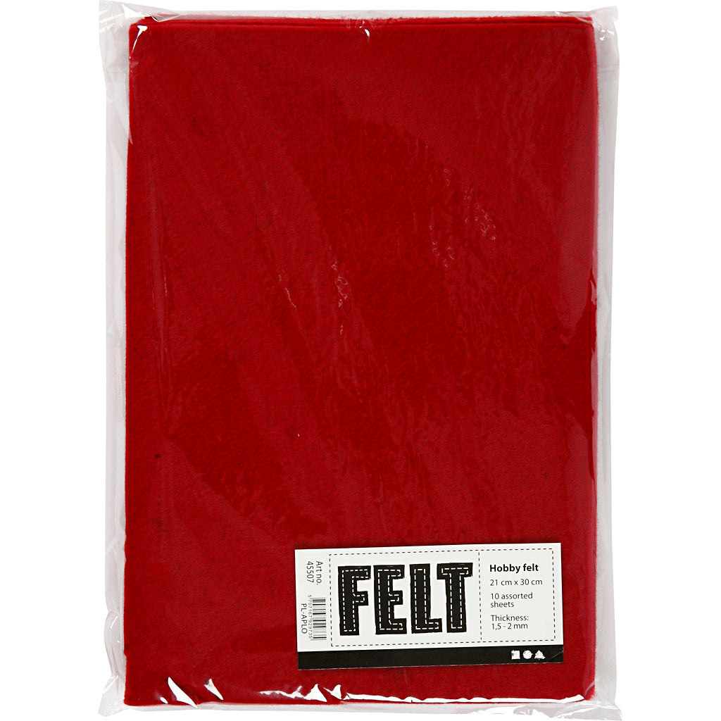 Hobby Filz, Antique Rot, A4, 10 Blatt