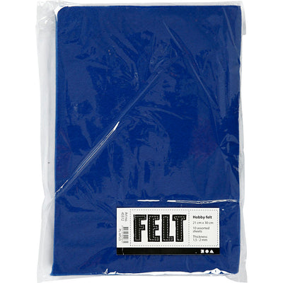 Bastelfilz Blau A4, 10 Blatt