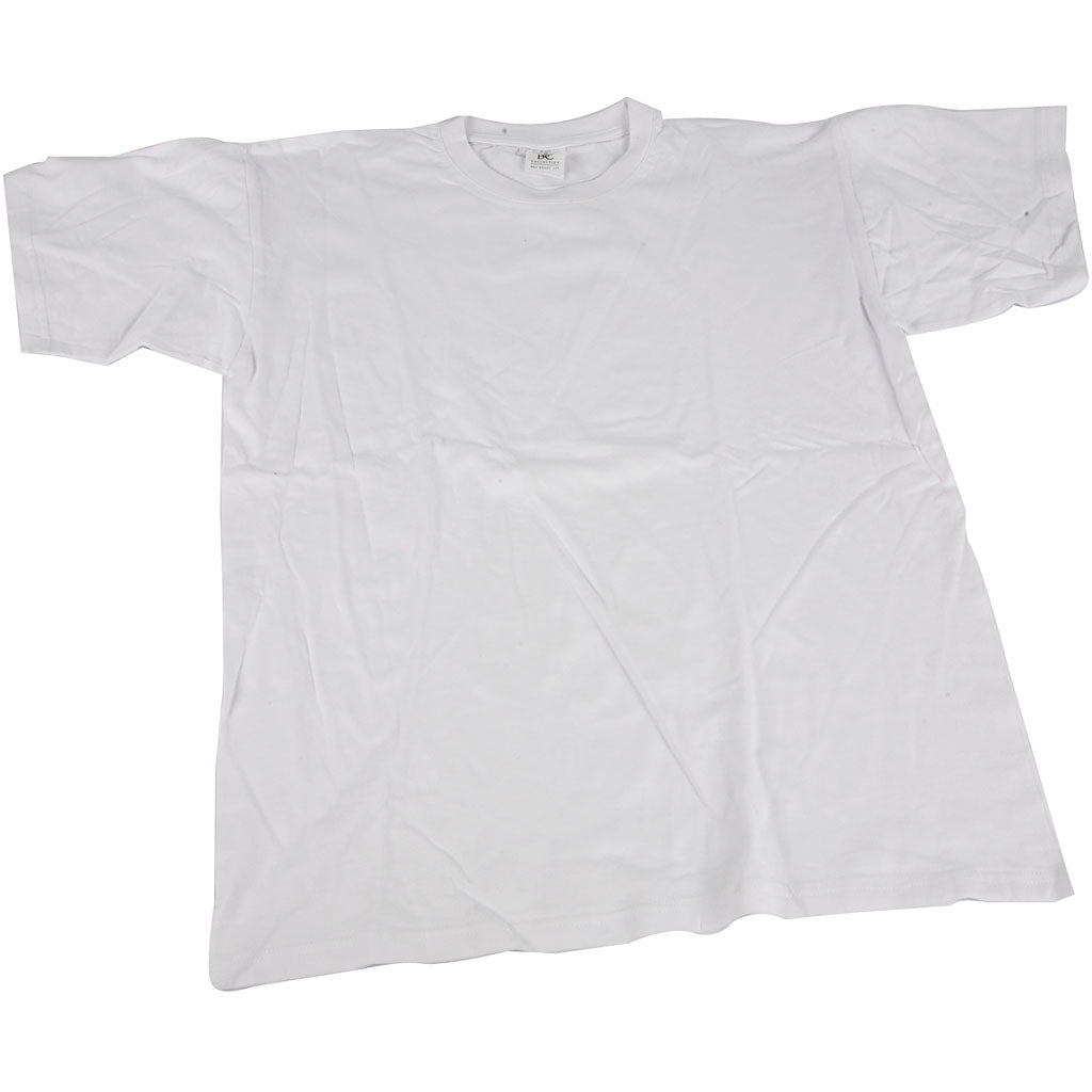 T-Shirt weiß mit runden Hals Baumwolle, Größe m