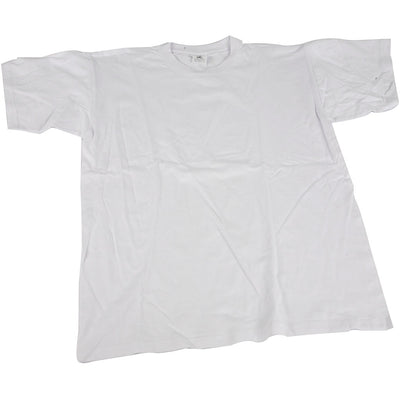 T-Shirt weiß mit runden Halsbaumwolle, Größe l