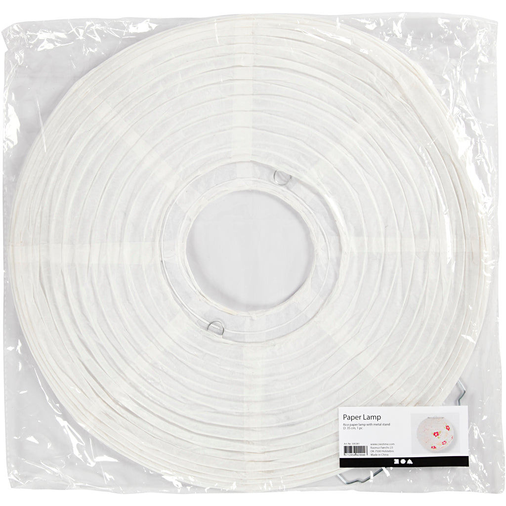 Reispapier Lampe Weiß, 35cm