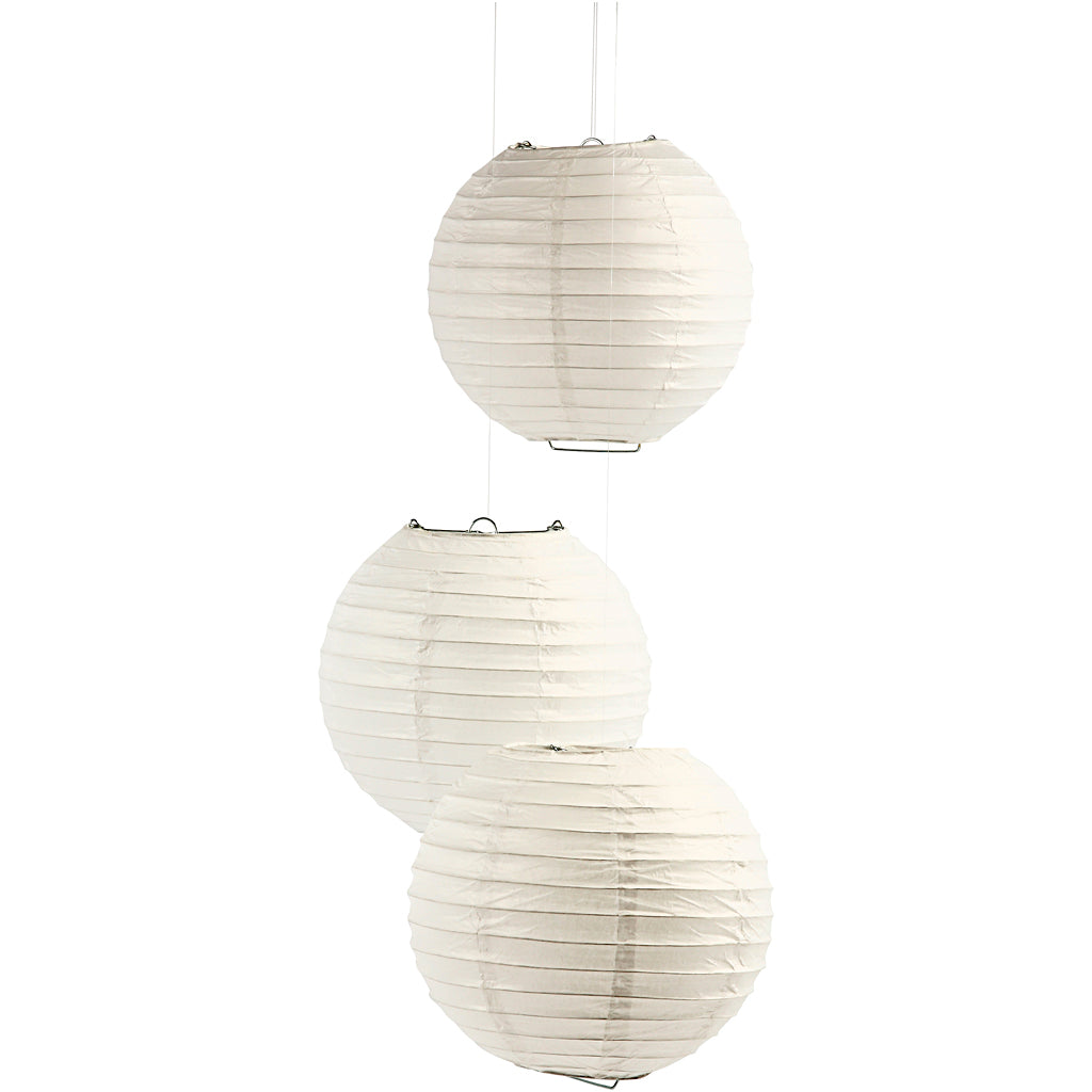 Reispapier Lampe Weiß, 35cm