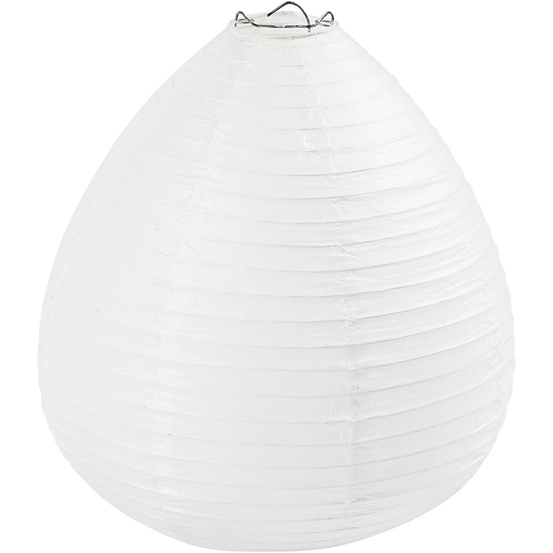 Reispapierlampe weißer Tropfen, 27 cm