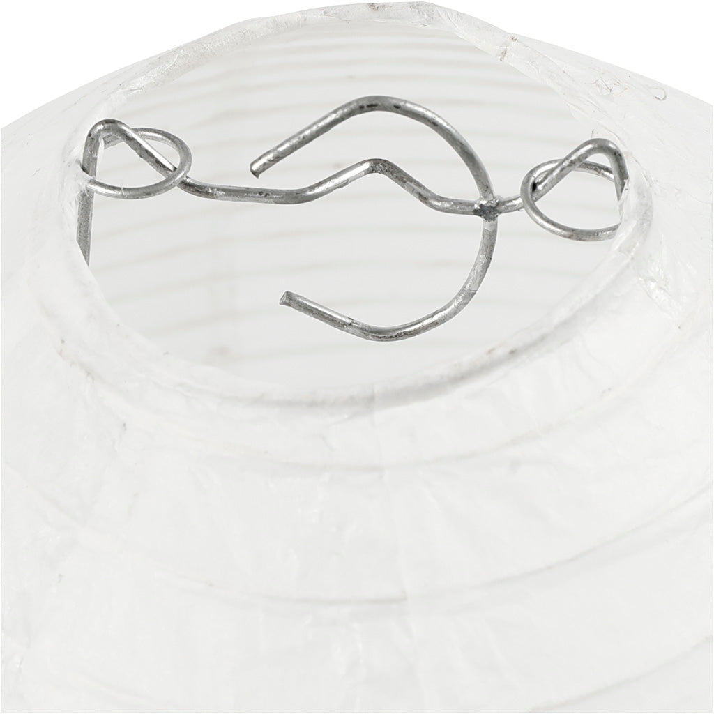 Reispapierlampe weißer Tropfen, 27 cm