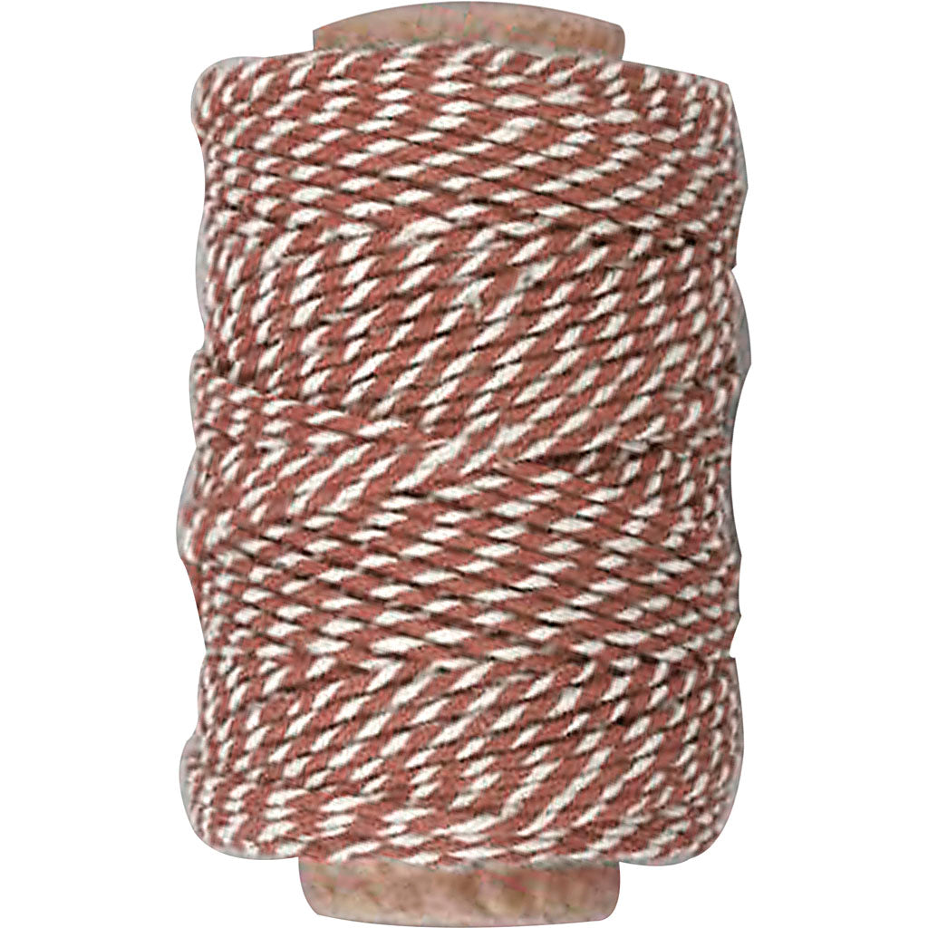 Creativ Company Cotton Cord Brown White, 50 m