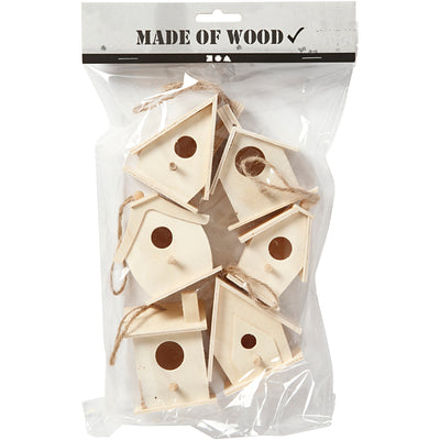Kreativfirma Vogelhuis Wood 7cm, 6st.