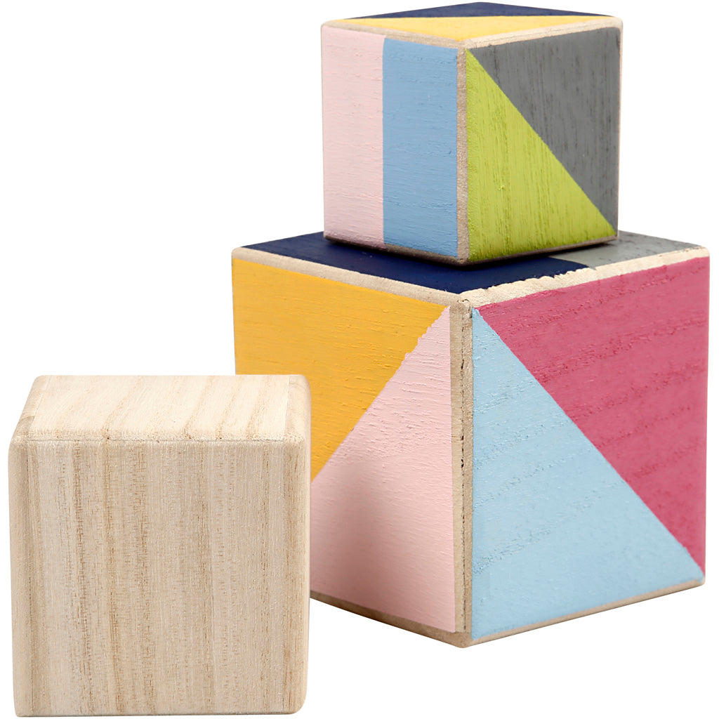 Creativ Company Holzwürfel, 3 -Set 3