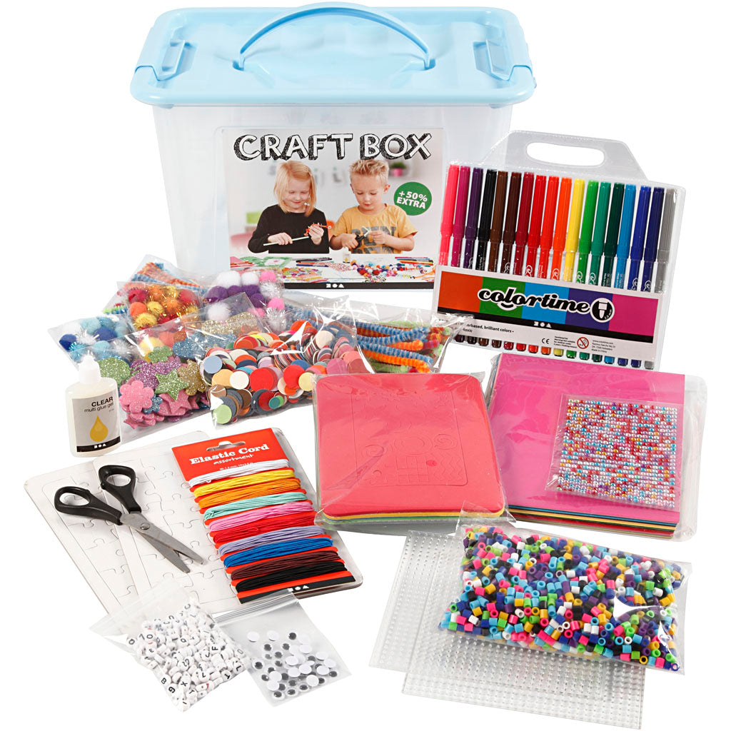 Creativ Company Hobbybox Blue mit kreativen Materialien, 1.