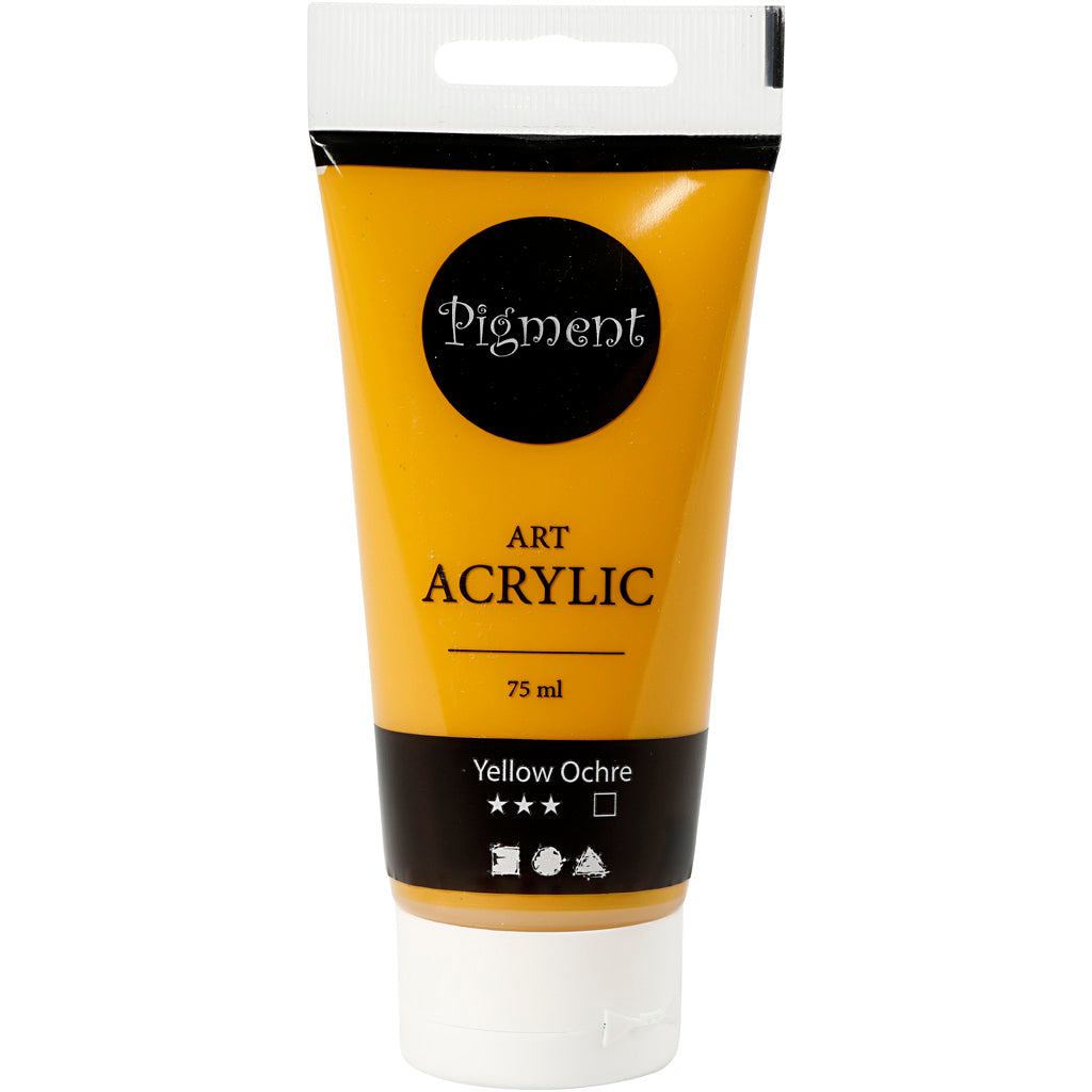 Creativ Company Pigment Art Acrylfarbe Ocker Geel, 75 ml