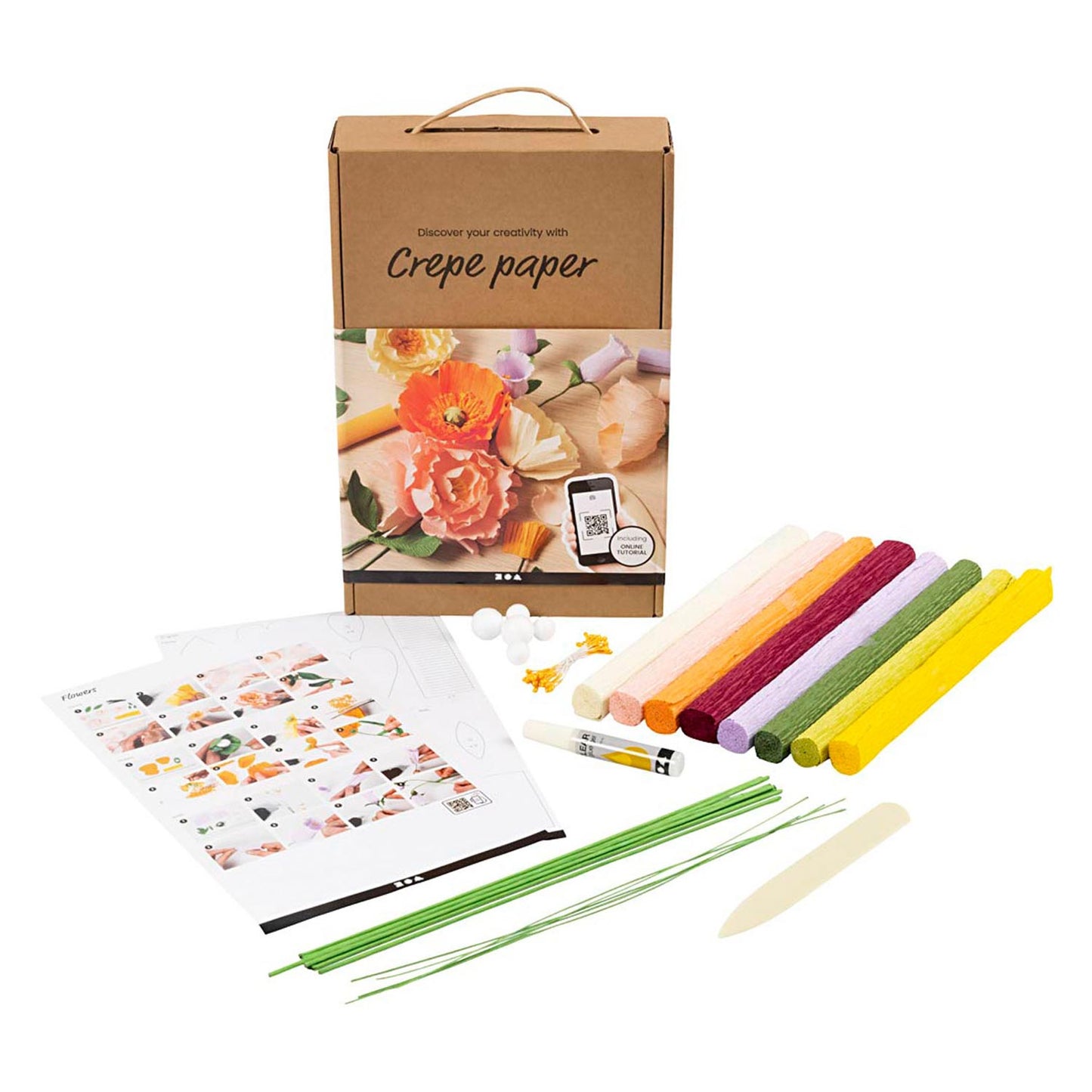 Krepppapier-Blumen-Bastelset