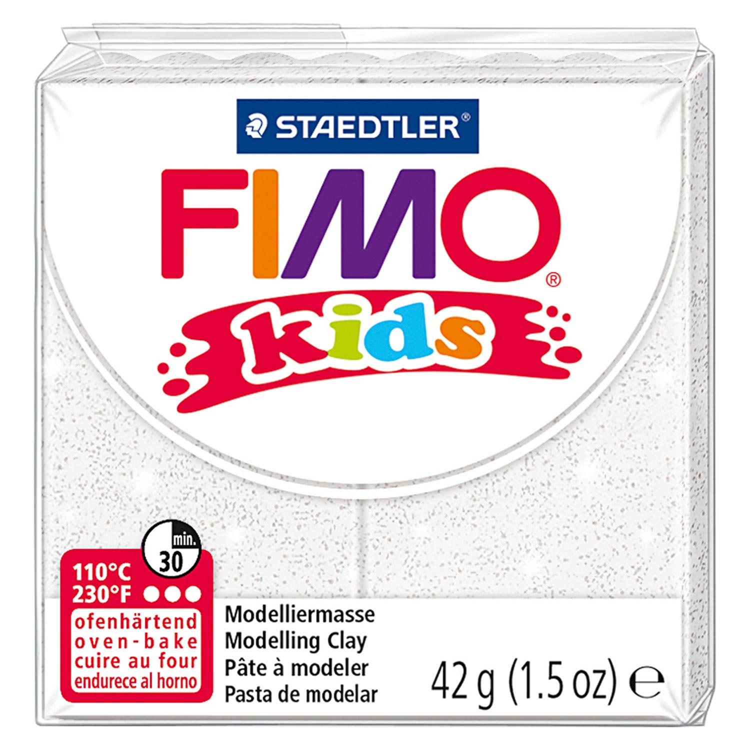 Fimo Kids Monting Clay White Glitter, 42gr