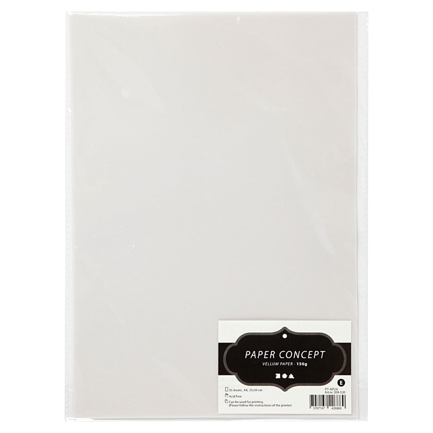Pergamentpapier im Off-White, A4 150 Gr, 10 Blätter