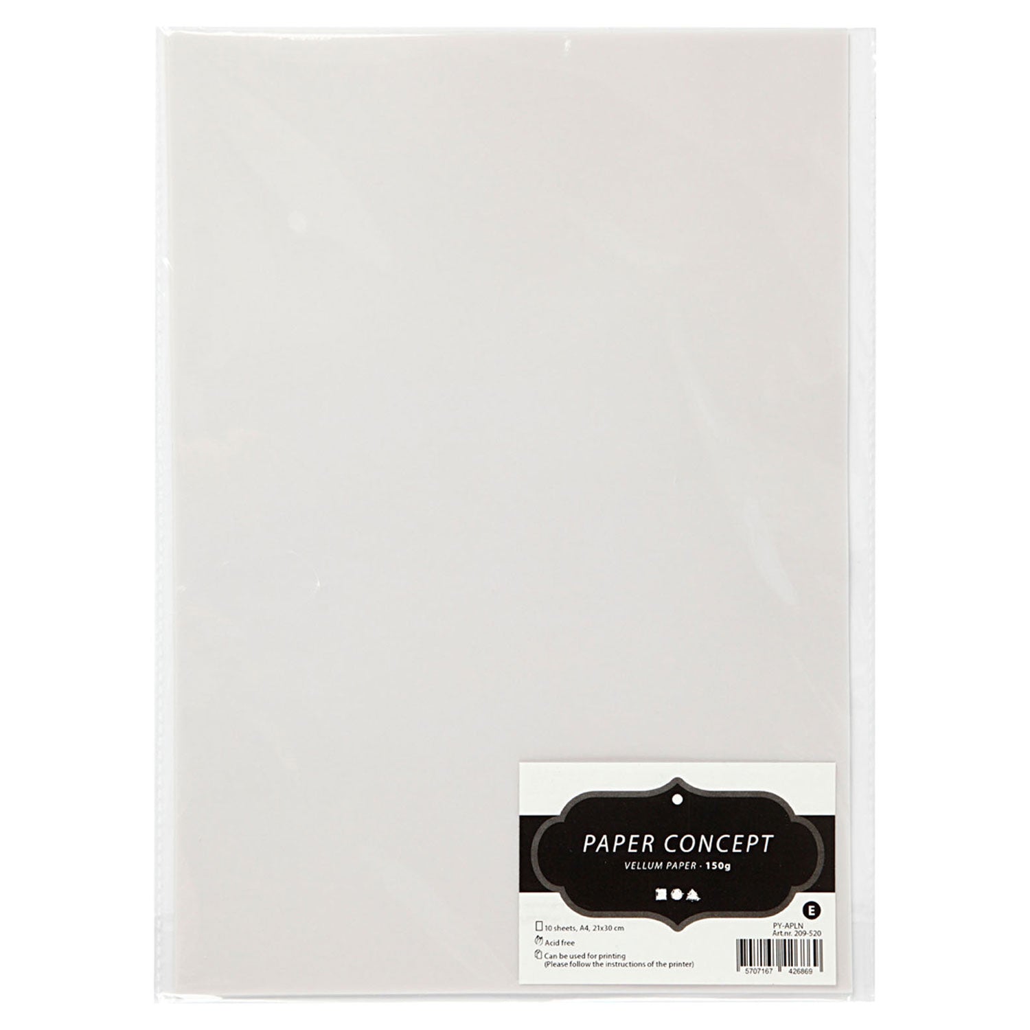 Pergamentpapier im Off-White, A4 150 Gr, 10 Blätter